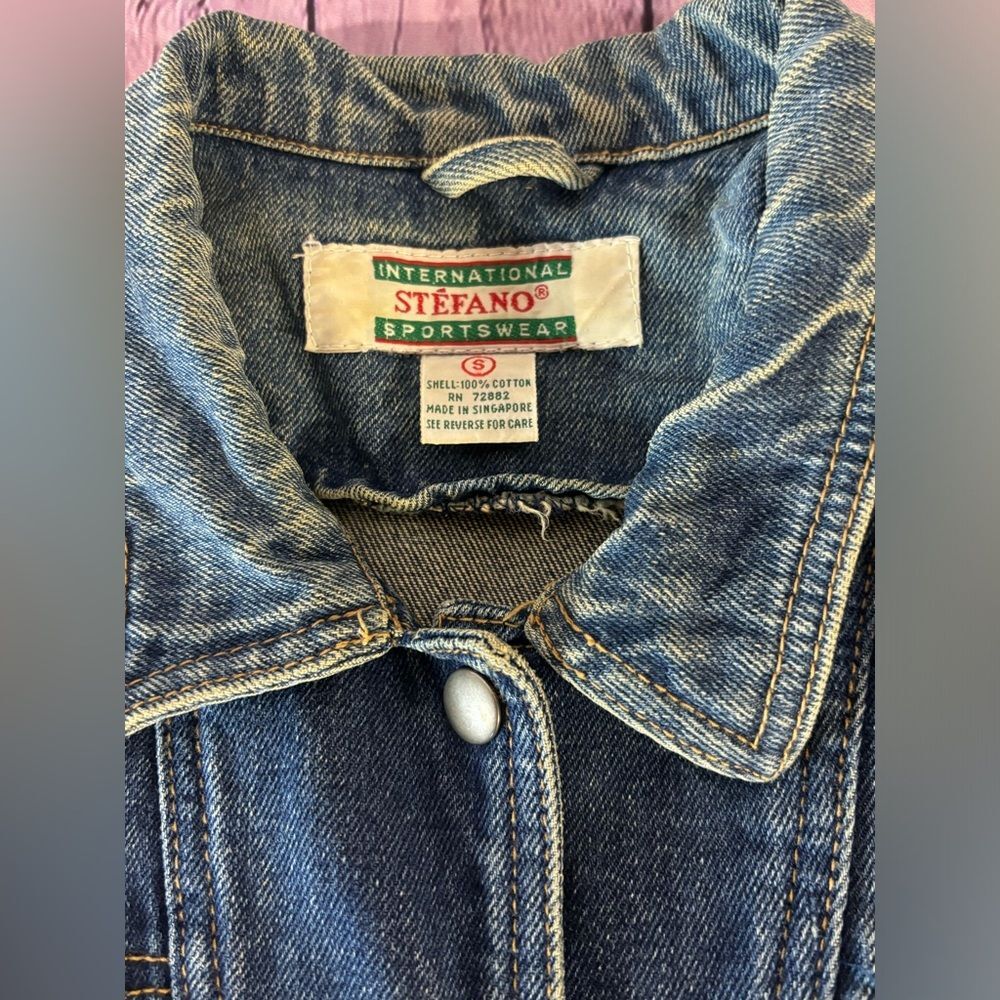Vintage International Stefano Sportswear Retro 90’s Streetwear Jean Jacket S - Picture 7 of 8